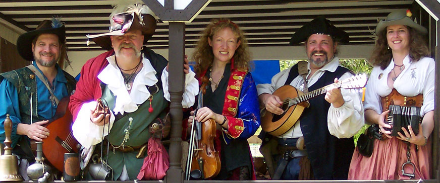 Pictured left to right: Helmsman Drake Mallarde, Quartermaster Molly Stubbs, Captain Fletcher T. Moone, First Mate Long John Skivvy and Navigator Kat Fairbanks. Photo by our pal John Knudsen.